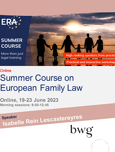 Isabelle REIN LESCASTEREYRES interviendra dans le « Summer Education Course » de l’Académie du droit européen (ERA).